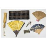 Abacus, Folding Fans, Butter Paddle, Stone Pendant