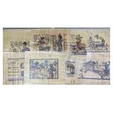 7pc Hand Painted Papyrus Art