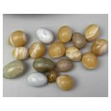 17pc Hand Carved Polished Stone Eggs