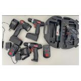 Rechargeable Drills, Flashlight, Solder Gun +