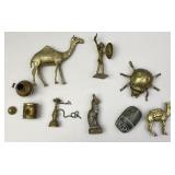 Carved Stone & Brass Figurine Collectible Decor