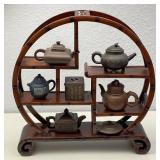 Chinese Bogu Tea Set Display Shelf Rack, Teapots