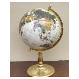 Semiprecious Stone Inlaid Rotating Desktop Globe