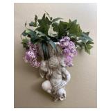 Ceramic Cherub Wall Hanging Decor Planter Pot