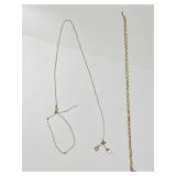 10 K Gold Broken Chain, 14 K Gold Bracelet