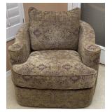 Swiveling Fabric Armchair