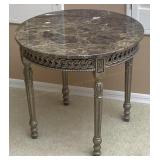 28' Round Marble Granite Side And A Table
