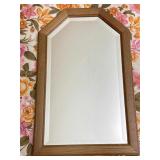 Wooden Framed Beveled Wall Mirror