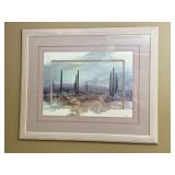Large 45' Framed Art: Southwest Desert Scene