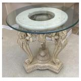 30 Inch Round Glass Top Composite Base Table