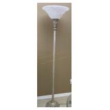Frosted Fluted Glass Metal Base Floor Lamp