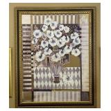 Large 4' Framed Decorative Abstract Print