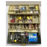 Fishing Tackle Box W/ Lures, Spinners, Hooks +