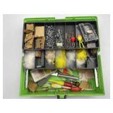 Fishing Tackle Box With Contents: Hooks, Lures