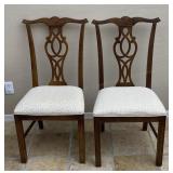 2pc Lane Wooden Frame Fabric Seat High Back Chairs