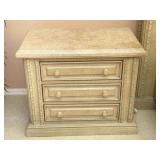 Marble Top 3 Drawer Nightstand