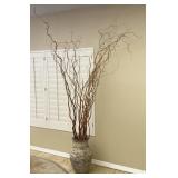 Decorative Ceramic Pot With Natural Vine Reeds