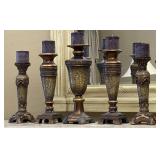 5pc Decorative Pillar Candle Stands