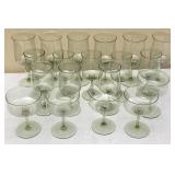 Light Green Tinted Stemware: Wine, Margarita