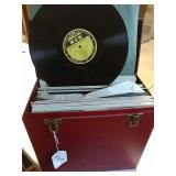 Red case of assorted albums, Hank Williams