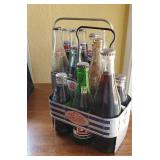 Vintage Pepsi Cola beverage bottles, holders (2)