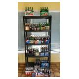 Contents of shelving unit, vintage Pepsi Cola,