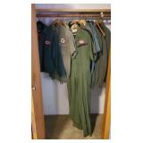 Texaco uniform collection, coveralls, jackets