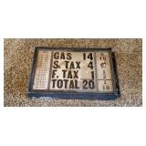 Antique gas pump sign
