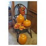 Chair, fall decor, pumpkins