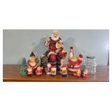 Santa Claus collection, candles, jar,