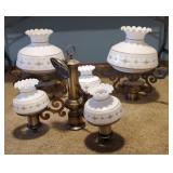 Milk glass retro hanging light fixtures (3)