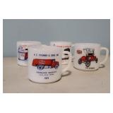 Vintage Texaco milk glass mugs (4)