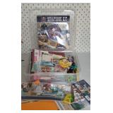 Tote of scrapbook supplies, stickers, punches,