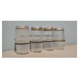 Antqiue glass spice jars, rack