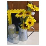 Coffee, tea canister, chalkboard,