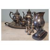 Sterling, silver plated serving collection