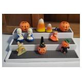 Vintage fall candles, shelf riser