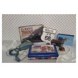 Classic train book, Lionel trains tin, Route 66