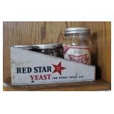 Red Star Yeast display rack, canning jars