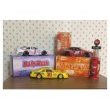 Assorted NASCAR collectibles, stock cars, banks