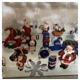 Shelf of Pepsi-Cola Christmas ornaments (20+)