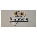 Landon For President metal advertising sign