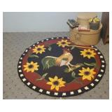 Rooster rug, shaker boxes, fat quarters, sewing