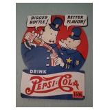 Vintage Pepsi Cola cop metal sign