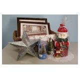 Basket of soda fountain prints, decorations