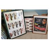 Framed racing posters (3)