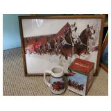 Budweiser Clydesdales print, beer stein