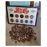 Pepsi Cola Bottle Cap history artwork, bottle caps
