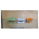 Vintage toy train cars (3)