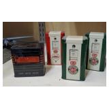 Gas pump tin banks (4)